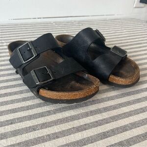 black Birkenstock Arizona sandals